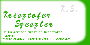 krisztofer szeszler business card